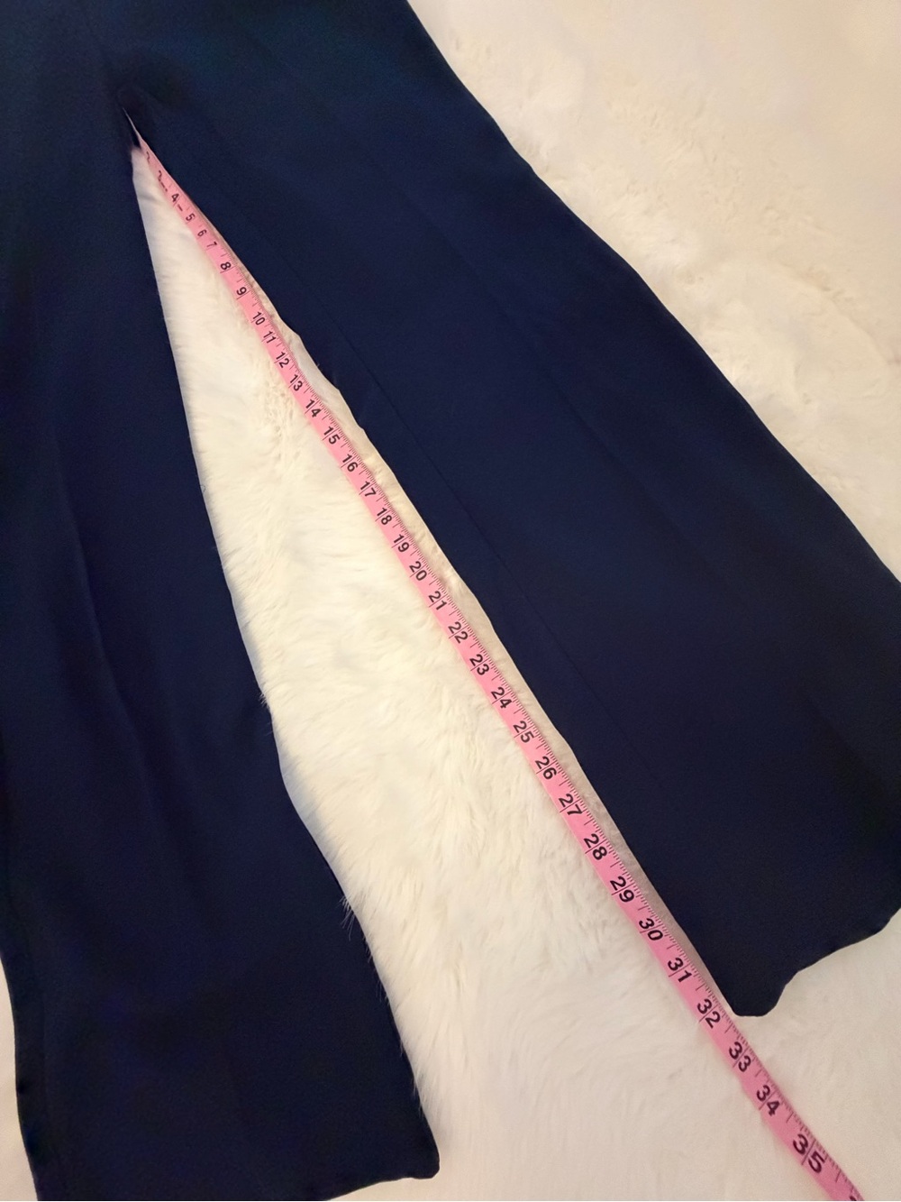 NWT Marciano By Guess Moira Navy Blue Long Sleeve Wide Leg Jumpsuit - Picture 9 of 10